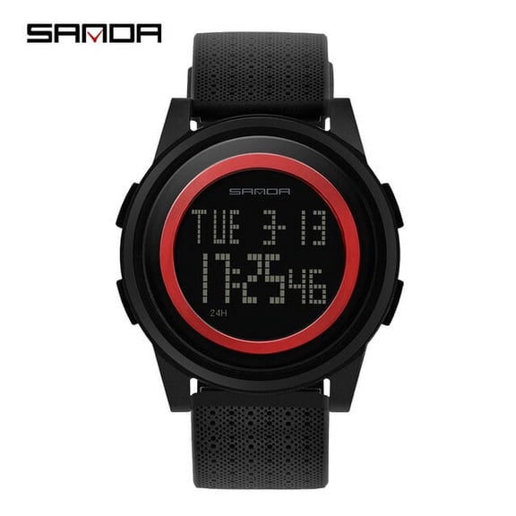 EXPLOJOY Men's 9mm Ultra-Slim Digital Watch Luxury LED Waterproof Wristwatch with Minimalist Design