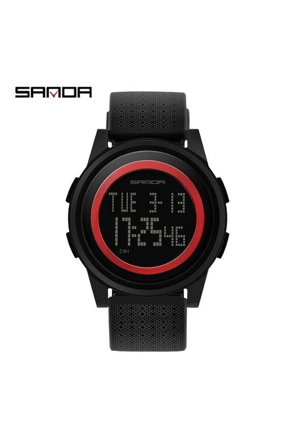 Men's 9mm Ultra-Slim Digital Watch – Luxury LED Waterproof Wristwatch with Minimalist Design