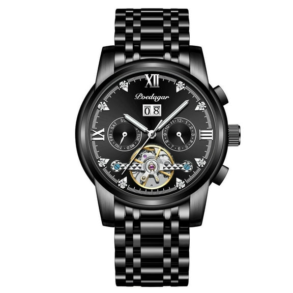 Explojoy Men's Automatic Tourbillon Watch – Skeleton Dial, Waterproof Mechanical Design