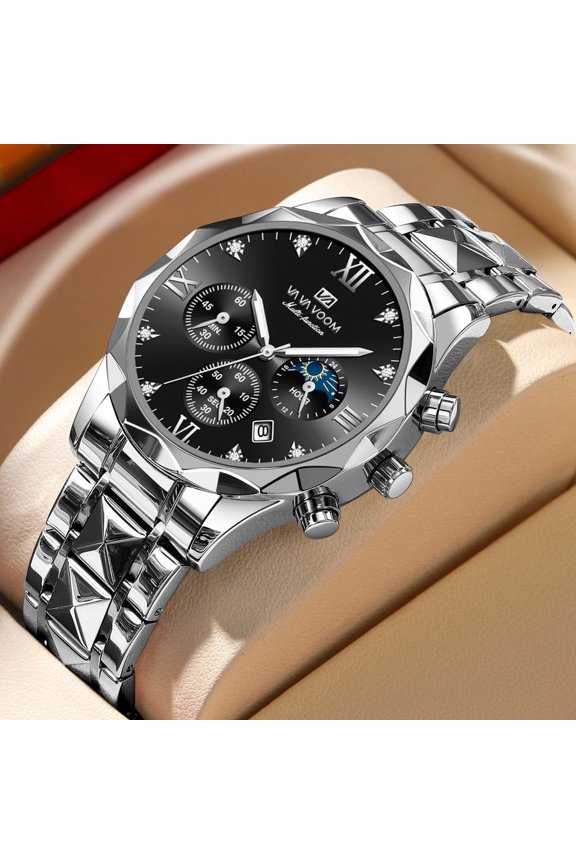 Men's Business Quartz Watch – Waterproof Stainless Steel Wristwatch with Calendar & Elegant Design