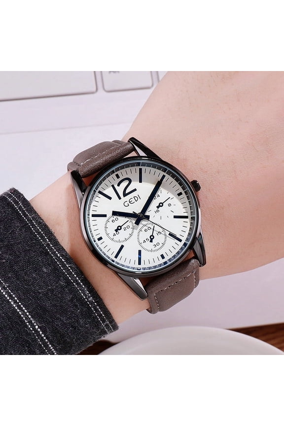 Men's Casual Quartz Watch – Waterproof, Fashion Leather Strap, Minimalist Design
