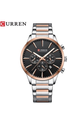 Men's Chronograph Quartz Watch – Stainless Steel Strap, Luminous Hands, Sport Design