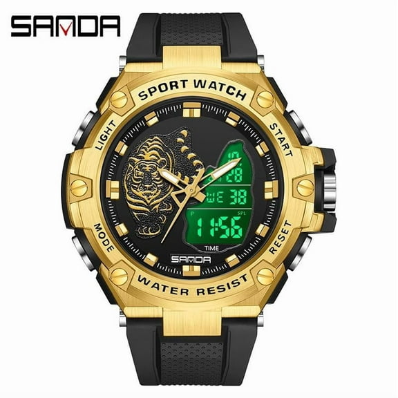 Explojoy Men's Digital Sport Watch – Dual Display, Waterproof, LED Backlight, Student-Friendly Multifunction Design