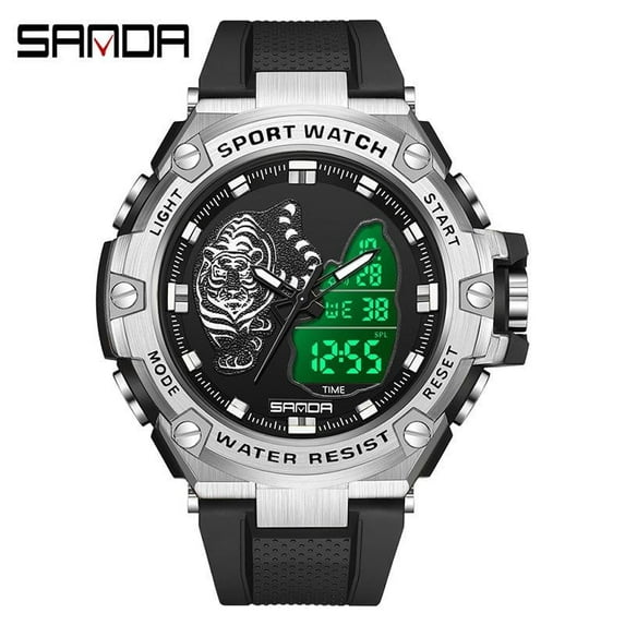 Explojoy Men's Digital Sport Watch – Dual Display, Waterproof, LED ...