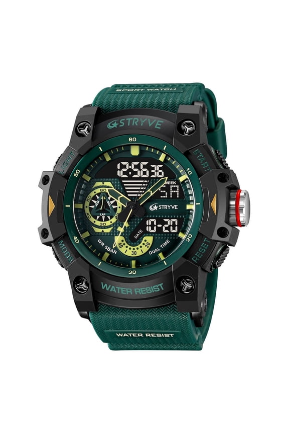 Men's Digital Sport Watch – Waterproof, Dual Display, Luminous Interface, Multifunctional Design