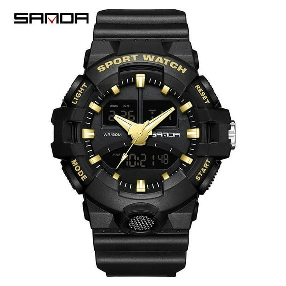 EXPLOJOY Men's Dual-Display Sport Watch – Waterproof, Digital Interface, Alarm & Calendar Functions