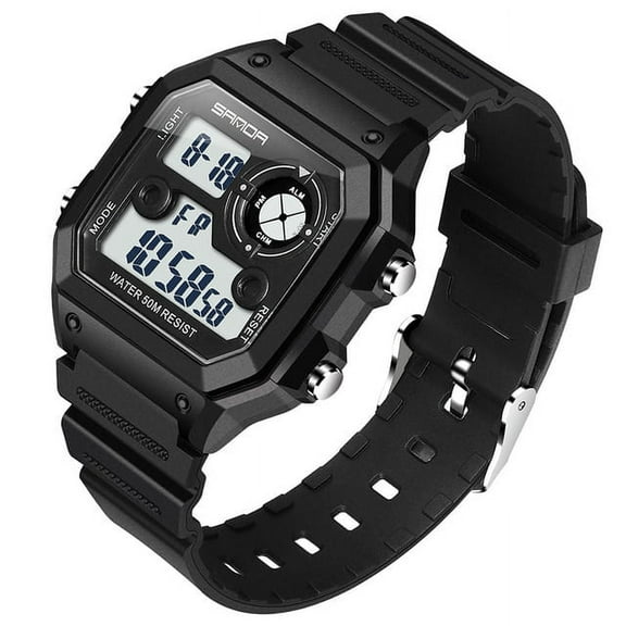EXPLOJOY Men's Fashion Military Digital Watch – Waterproof Sport Wristwatch with LED Display & Quartz Movement