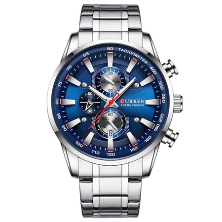 Explojoy Men's Luxury Chronograph Watch – Waterproof Sport Quartz Timepiece with Date Display