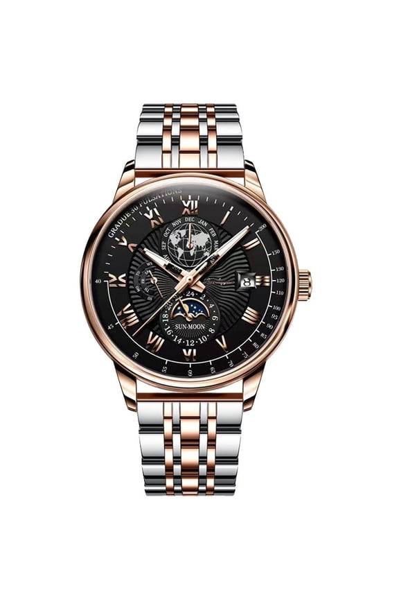 Men's Luxury Quartz Watch – Waterproof Stainless Steel Wristwatch with Auto Date & Luminous Hands