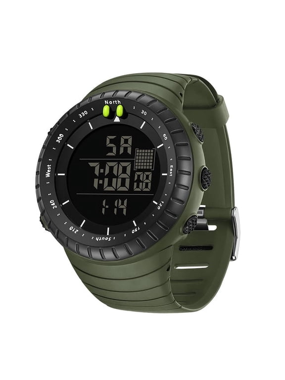 Men's Military Digital Sport Watch – 5Bar Waterproof Outdoor Wristwatch with LED Display & Shock Resistance