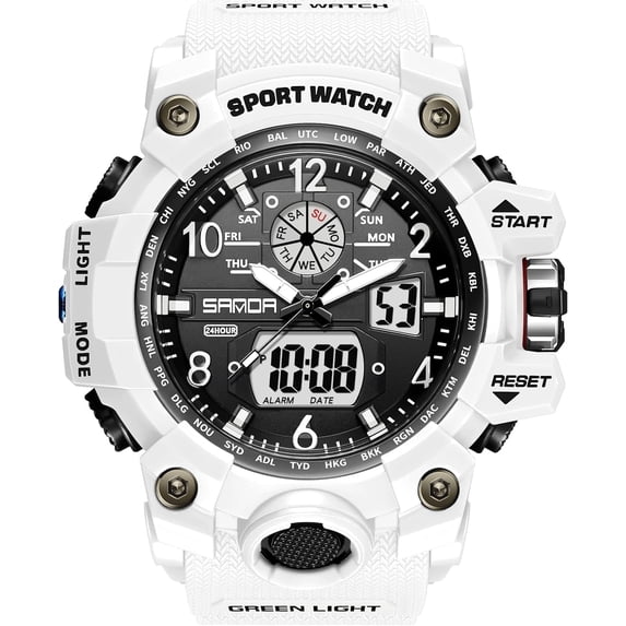 Explojoy Men's Military Digital Sports Watch – Waterproof Outdoor Wristwatch with LED Display, Alarm, Date & Stopwatch