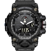 Men's Military Digital Sports Watch – Waterproof Outdoor Wristwatch with LED Display, Alarm, Date & Stopwatch