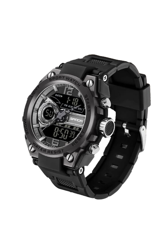 Men's Military Sport Watch – 5ATM Waterproof Quartz Digital Wristwatch with Shock Protection