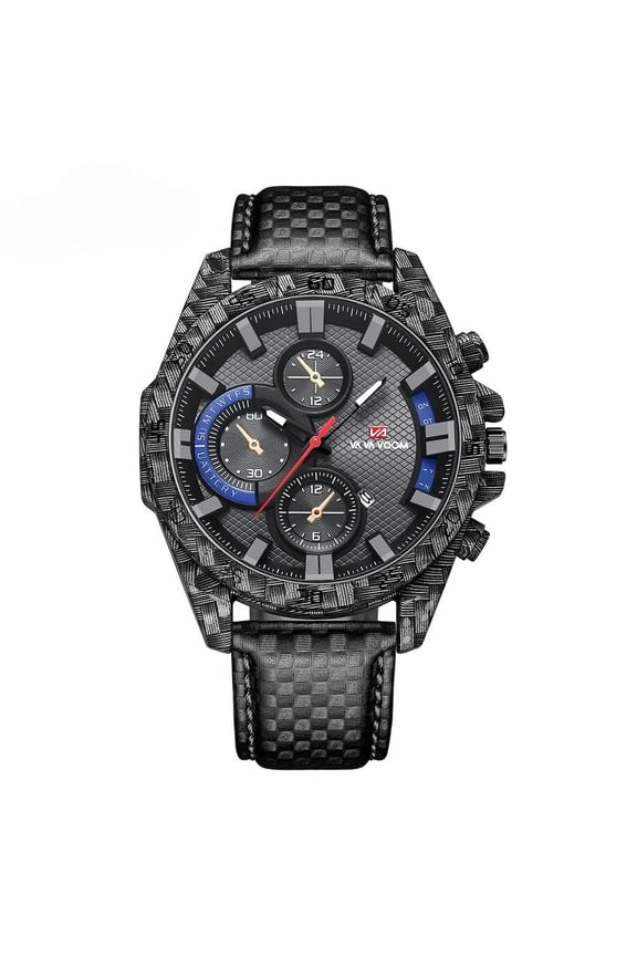 Men's Military Sport Watch – Carbon Fiber Design, Waterproof 30M, Quartz Movement, Luminous Dial & Calendar