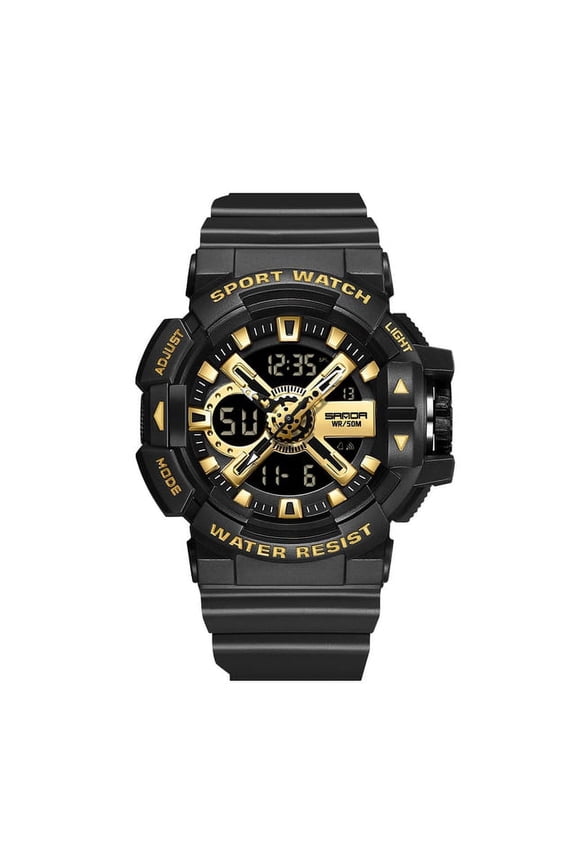 Men's Military Sport Watch – Dual Display Quartz Digital Wristwatch, 50M Waterproof