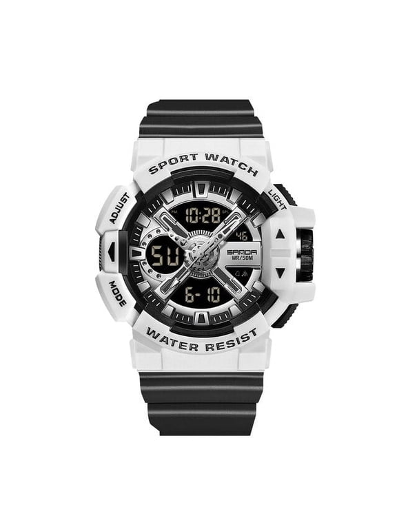 Men's Military Sport Watch – Dual Display Quartz Digital Wristwatch, 50M Waterproof