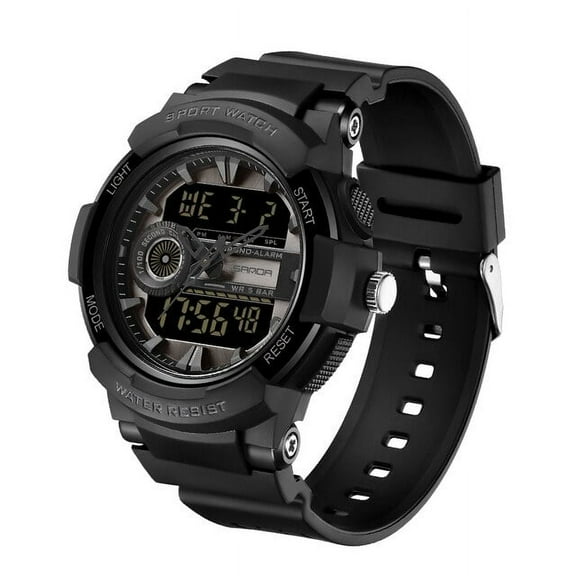 EXPLOJOY Men's Military Sport Watch – Dual Display Quartz Digital Wristwatch, 50M Waterproof