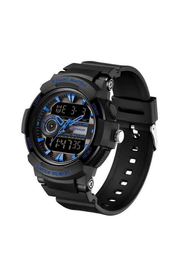 Men's Military Sport Watch – Dual Display Quartz Digital Wristwatch, 50M Waterproof