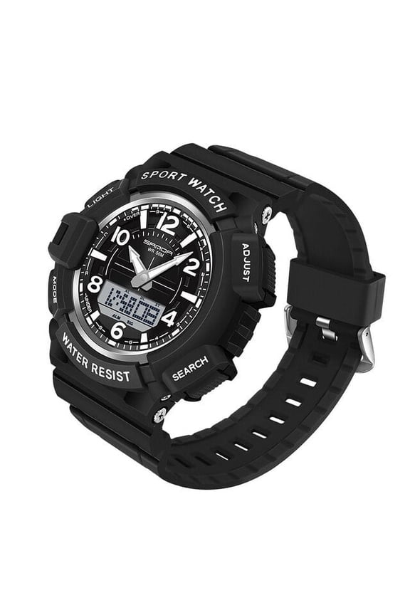 Men's Military Sports Digital Watch – 50M Waterproof LED Quartz Wristwatch with Shockproof Design & Stopwatch
