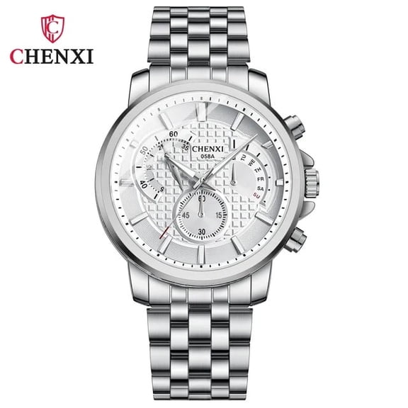 EXPLOJOY Men's Quartz Business Watch – Waterproof, Stainless Steel, Calendar, Luminous Dial