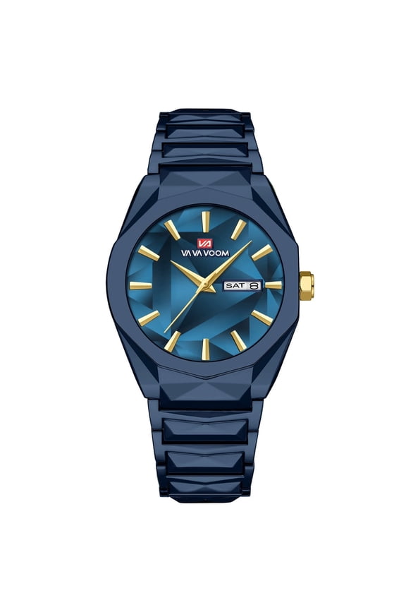 Men's Rainbow Quartz Watch – Waterproof Stainless Steel Design with Calendar Display