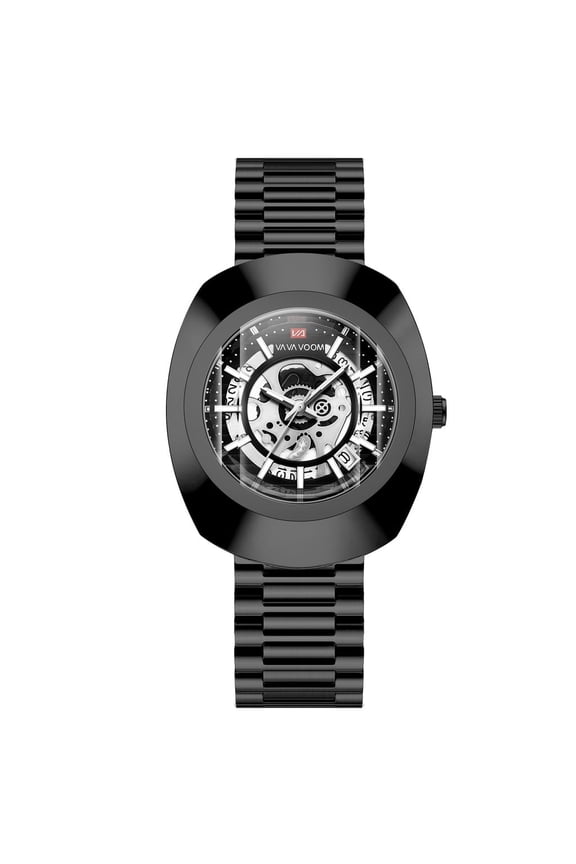 Men's Skeleton Quartz Watch – Waterproof Oval Case with Calendar and Luminous Display