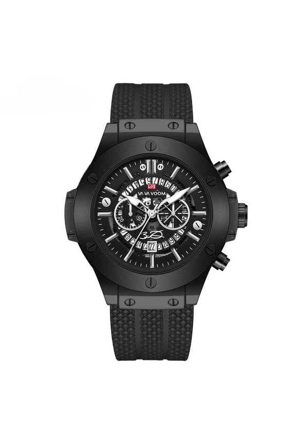 Men's Skeleton Sport Watch – Waterproof Quartz Timepiece with Calendar & Silicone Strap