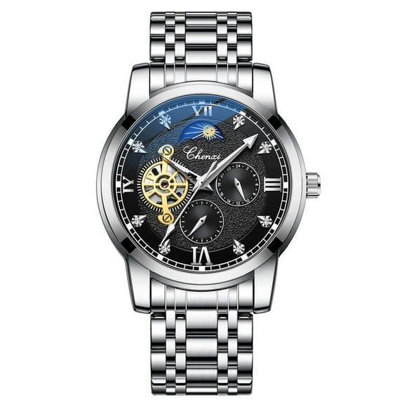 EXPLOJOY Men's Skeleton Watch – Automatic Tourbillon with Waterproof Stainless Steel Case