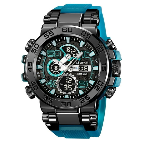 Explojoy Men's Sport Digital Watch – 50M Waterproof, Dual Display & Multifunctional Features
