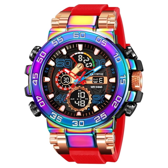 Explojoy Men's Sport Digital Watch – 50M Waterproof, Dual Display & Multifunctional Features