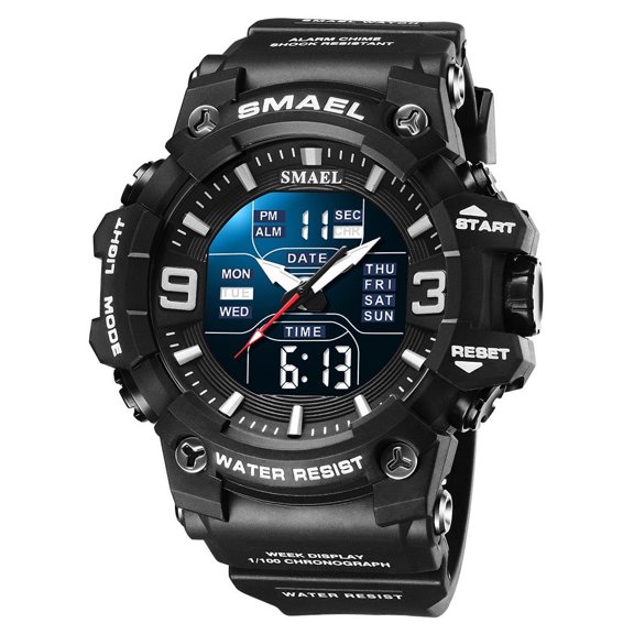 Explojoy Men's Sport Digital Watch – Waterproof Dual Display with Multifunctional Features