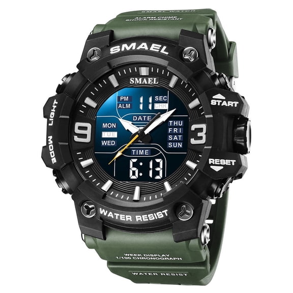 Explojoy Men's Sport Digital Watch – Waterproof Dual Display with Multifunctional Features