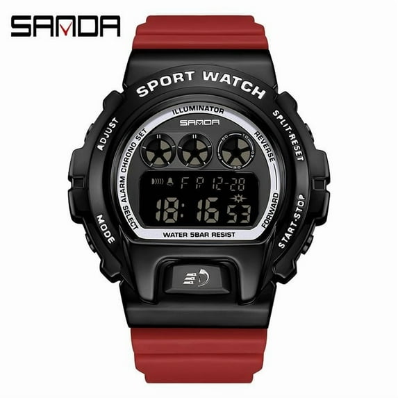 Explojoy Men's Sport Digital Watch – Waterproof LED Wristwatch with Hand-Raising Light & Metal Case