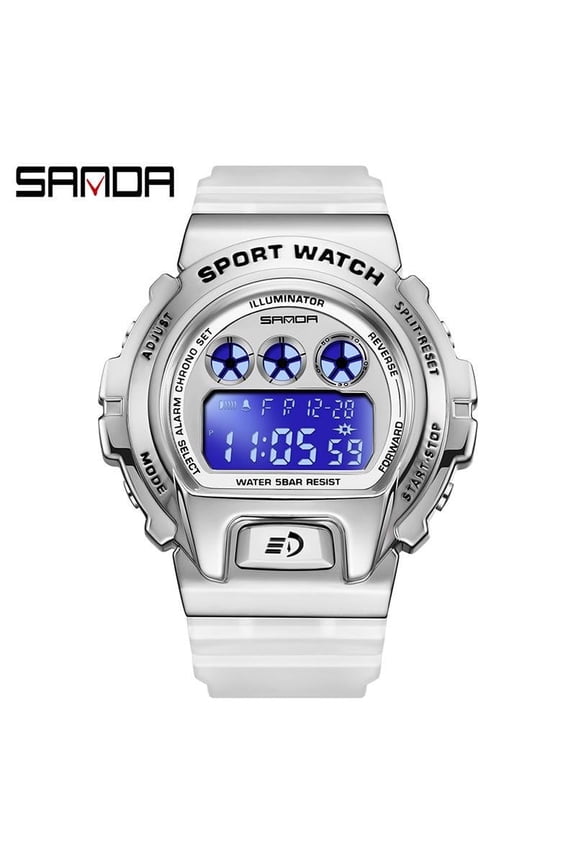 Men's Sport Digital Watch – Waterproof LED Wristwatch with Hand-Raising Light & Metal Case
