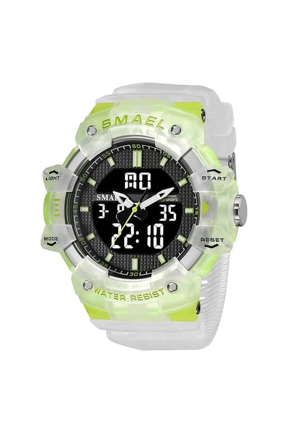 Men's Sport Watch – Shock Resistant, Waterproof, Dual Time Analog-Digital Display