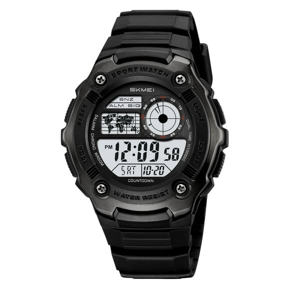 Explojoy Men's Tactical Digital Sports Watch – Waterproof Military Wristwatch with LED Display, Alarm, Date & Stopwatch