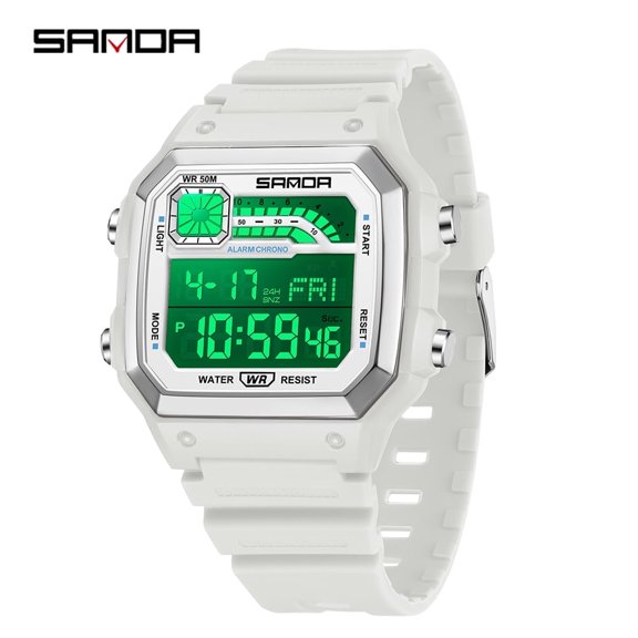 EXPLOJOY Men's Tactical Sport Watch – Dual Display Military Wristwatch with LED, Alarm, Stopwatch & 50M Waterproof