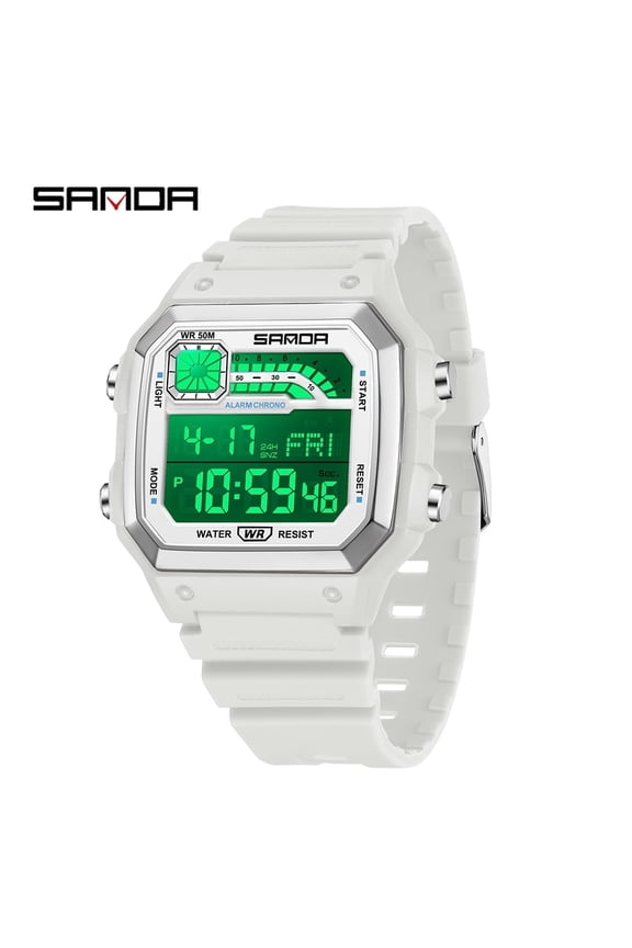 Men's Tactical Sport Watch – Dual Display Military Wristwatch with LED, Alarm, Stopwatch & 50M Waterproof