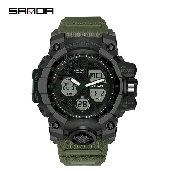 Explojoy Men's Tactical Sport Watch – LED Digital Military Wristwatch with Date, Alarm & Stopwatch, 50M Waterproof