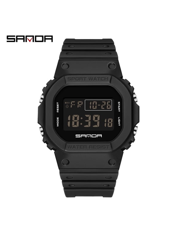 Men's Tactical Sport Watch – LED Digital Military Wristwatch with Date, Alarm & Stopwatch, 50M Waterproof