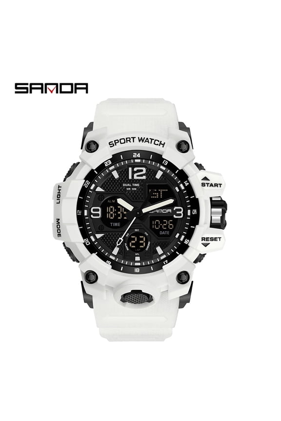 Men's Tactical Sport Watch – LED Digital Military Wristwatch with Date, Alarm & Stopwatch, 50M Waterproof