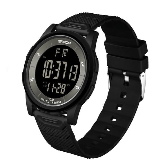 Explojoy Men's Ultra Slim LED Digital Watch – 10mm Minimalist Electronic Wristwatch