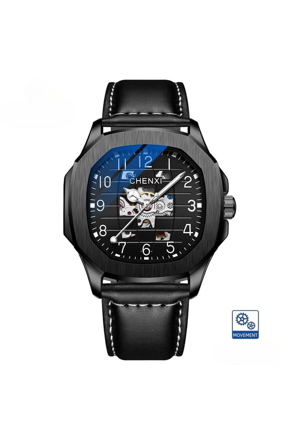 Men's Waterproof Mechanical Watch – Skeleton Face, Classic Style, Automatic Movement