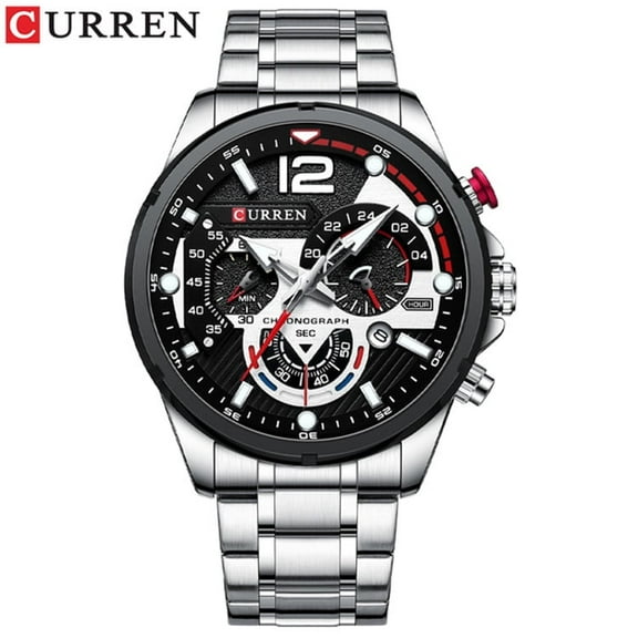 Explojoy Men's Waterproof Stainless Steel Chronograph Watch – Luminous Sport Quartz Wristwatch