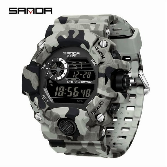 Explojoy Military-Style Digital Watch – Waterproof Structure, Luminous Screen, and Sport Functions
