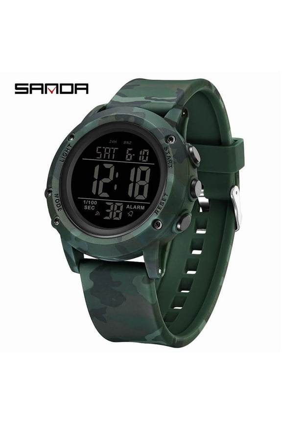 Multifunctional Electronic Watch – Rugged Camo Style with Waterproof Build