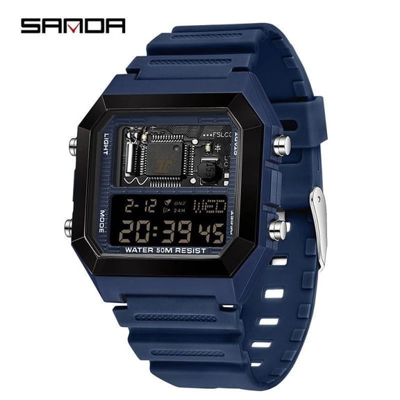 EXPLOJOY Multifunctional Electronic Watch – Waterproof Build, Square Display, Sporty Look