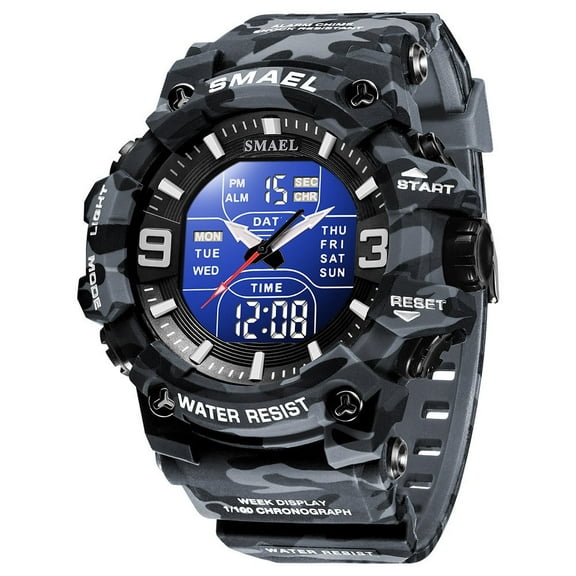 EXPLOJOY Outdoor Electronic Watch – Camouflage Finish, Multifunction Display & Night Visibility