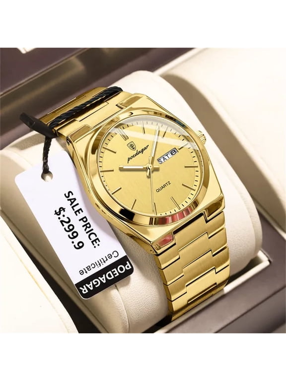 Premium Quartz Watch – Waterproof Performance, Calendar Window & Polished Finish