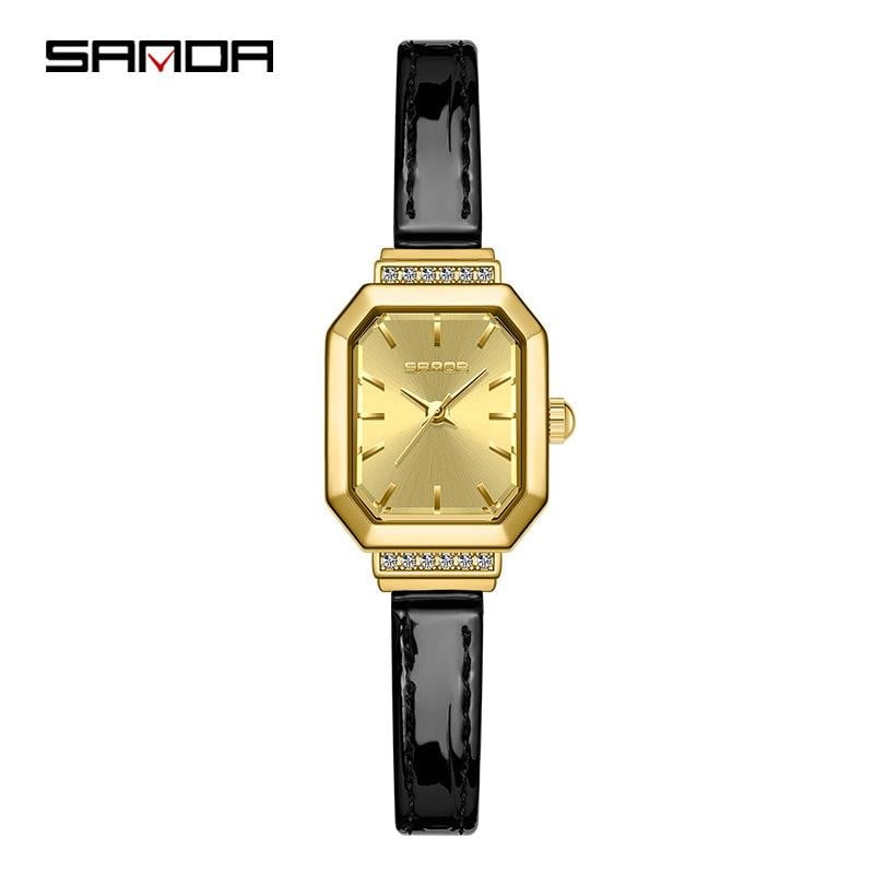 EXPLOJOY Quartz Square Watch for Women Fashion Simple Stainless Steel/Leather Waterproof Ladies Watch